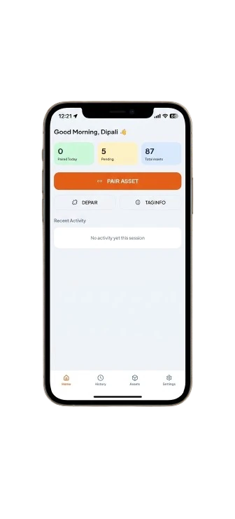 INTERtrack mobile app home screen